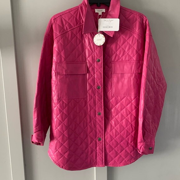 ODDY Jackets & Blazers - ODDY Pink Quilted Jacket Snap light weight